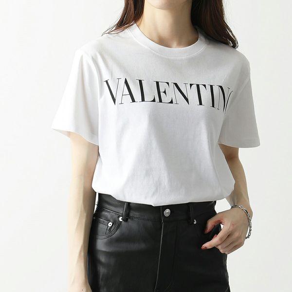 VALENTINO ヴァレンティノ Tシャツ XV3MG10V84F レディース 半袖 カットソー クルーネック ロゴ プリント コットン A01