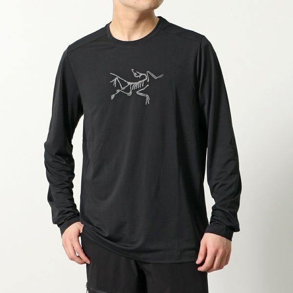 ARCTERYX アークテリクス Tシャツ ロンT 29112 CORMAC LOGO メンズ 長袖 カットソー クルーネック ロゴ 軽量 速乾  Black