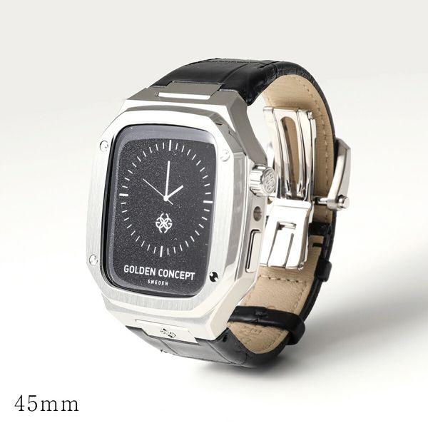 GOLDEN CONCEPT ゴールデンコンセプト Apple Watch Series 7 8 アップルウォッチケース CL45 メンズ  ステンレススチール レザーベルト Silver/Black :340323115:インポートセレクト musee - 通販 - Yahoo!ショッピング