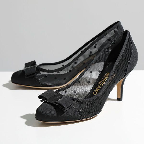 SALVATORE FERRAGAMO フェラガモ パンプス CARLADOTS 0707695 レディース ヴィラリボン ドット 水玉 ワイズD 靴 NERO SALVATORE FERRAGAMO フェラガモ パンプス CARLADOTS 0707695 レディース ヴィラリボン ドット 水玉 ワイズD 靴 NERO