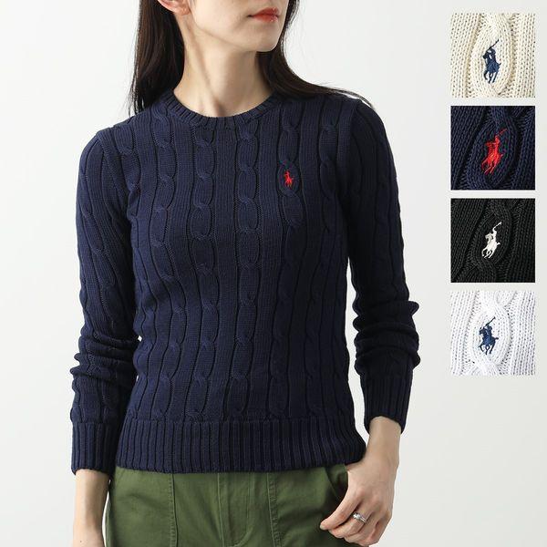 POLO Ralph Lauren ポロ ラルフローレン ニット セーター 211580009 レディース ポニー 刺繍 ケーブル 長袖 クルーネック  コットンニット