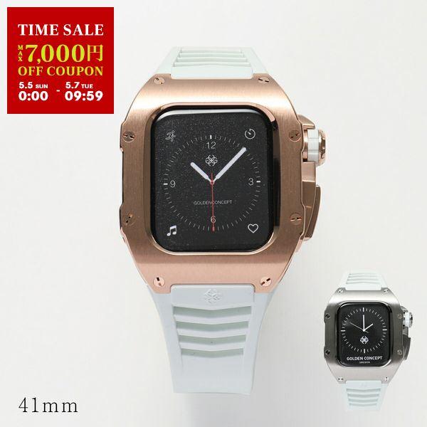 GOLDEN CONCEPT ゴールデンコンセプト Apple Watch Series 7 8 アップルウォッチケース RST41 メンズ チタン  ラバーストラップ Rose-Gold-Titanium
