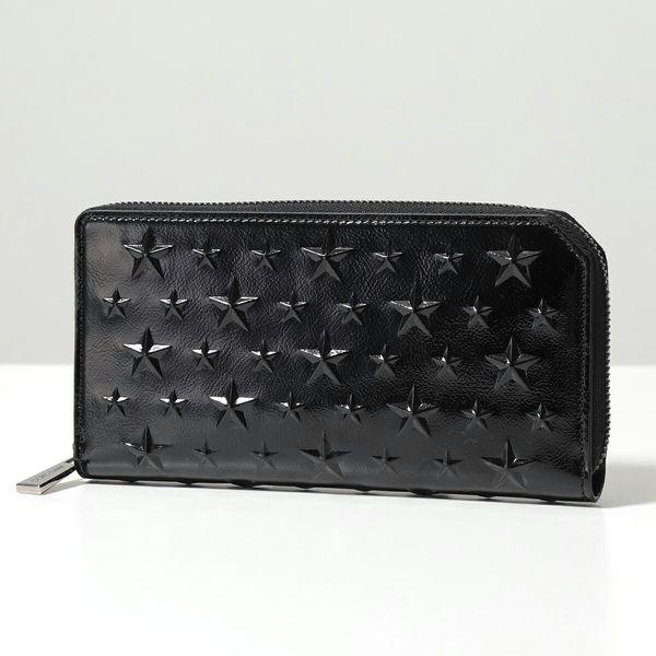 JIMMY CHOO 長財布 CARNABY ストライプパテント ブラック JIMMY CHOO 長財布 CARNABY ストライプパテント ブラック