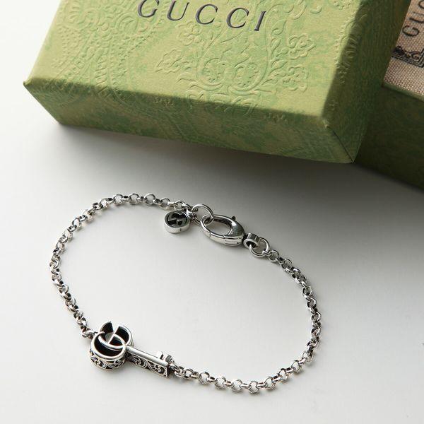 GUCCI グッチ ブレスレット ダブルG キー ブレスレット 632207 J8400 メンズ アクセサリー ジュエリー スターリングシルバー  チェーン 0701/シルバー