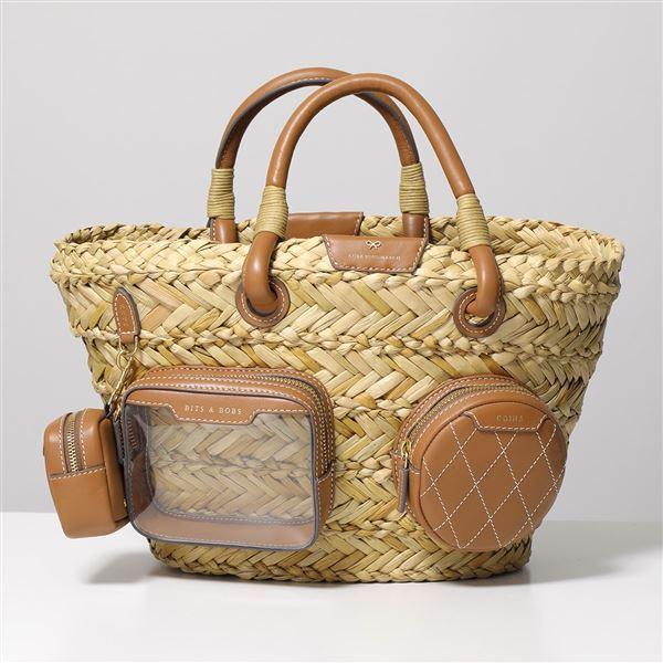 ANYA HINDMARCH アニヤハインドマーチ かごバッグ Multi Pocket Basket 163668 レディース ハンドバッグ  ラフィア クリア 鞄 Natural/ベージュ