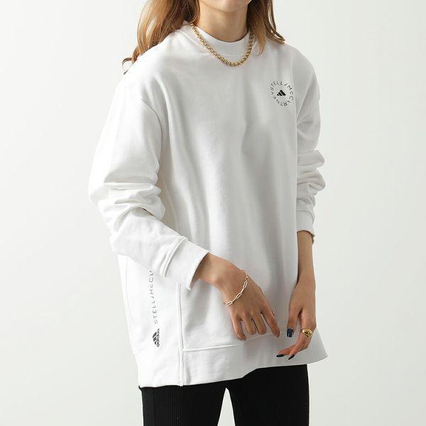 adidas by STELLA McCARTNEY アディダス ステラマッカートニー コラボ トレーナー aSMC H59978 レディース  スウェット ロゴ クルーネック 長袖 WHITE