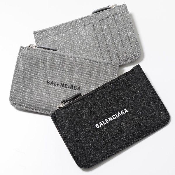 BALENCIAGA バレンシアガ コインケース カードケース CASH 637130 2102O レディース ロゴ ラメ グリッター  フラグメントケース ミニ財布 カラー2色