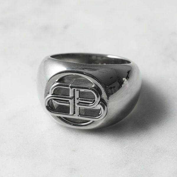 BALENCIAGA バレンシアガ Silver BB Signet Ring BALENCIAGA バレンシアガ Silver BB Signet Ring