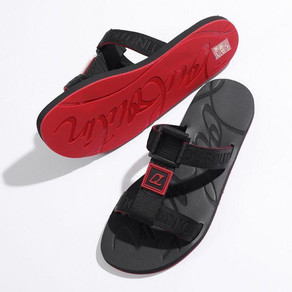 Christian Louboutin クリスチャンルブタン フラットサンダル Surf Flat サーフ 1221069 メンズ ロゴ シューズ 靴  BK01/BLACK