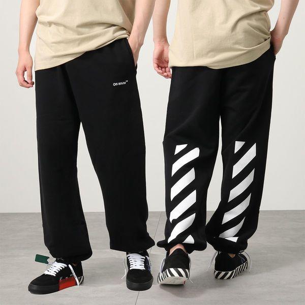 OFF-WHITE オフホワイト VIRGIL ABLOH スウェットパンツ DIAG HELVETICA SLIM OMCH029C99FLE002  メンズ ロゴ ストライプ 1001