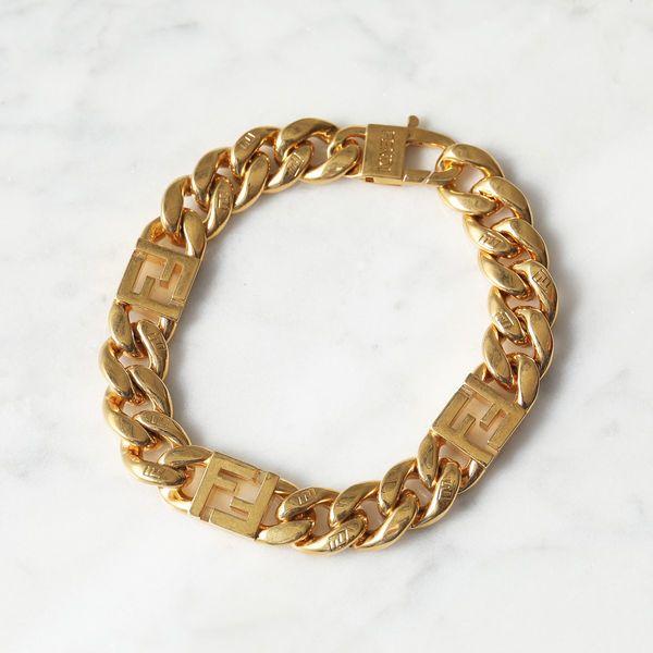 FENDI フェンディ ブレスレット 7AJ553 B08 メンズ FFロゴ チェーン