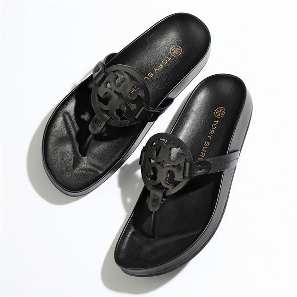 TORY BURCH トリーバーチ サンダル MILLER CLOUD ミラークラウド 81032 レディース トングサンダル レザー ロゴ ダブルT  靴 004/PERFECT-BLACK/ブラック