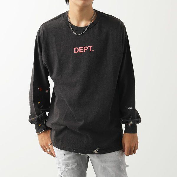 GALLERY DEPT ギャラリーデプト 長袖 Tシャツ GD DT 1100 P メンズ カットソー クルーネック ロゴT ロンT ペイント コットン BLACK GALLERY DEPT ギャラリーデプト 長袖 Tシャツ GD DT 1100 P メンズ カットソー クルーネック ロゴT ロンT ペイント コットン BLACK