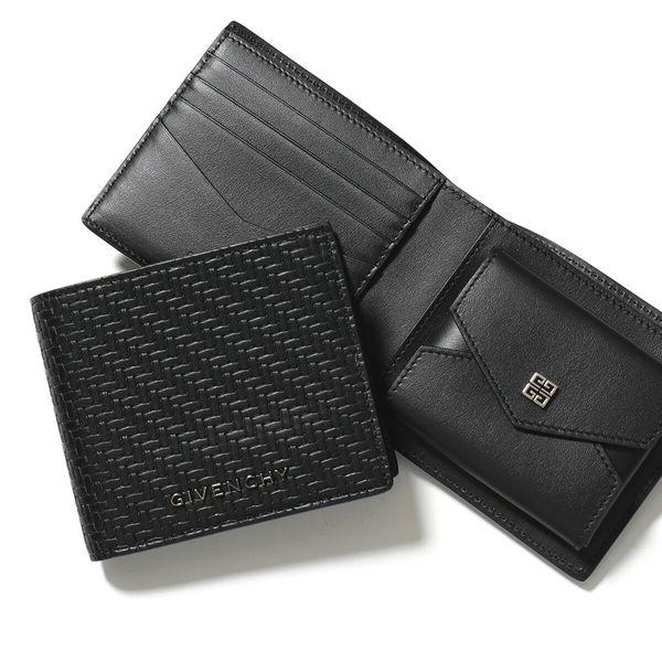 GIVENCHY 二つ折り財布 黒 レザー GIVENCHY ジバンシィ 二つ折り財布 BK6090K1MM メンズ ブレード