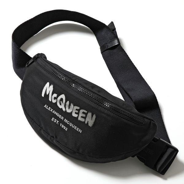 【P10】ALEXANDER MCQUEEN アレキサンダー・マックイーン ボディバッグ 683109 1AABW メンズ ベルトバッグ  ウエストポーチ クロスボディ ロゴ 鞄 1073