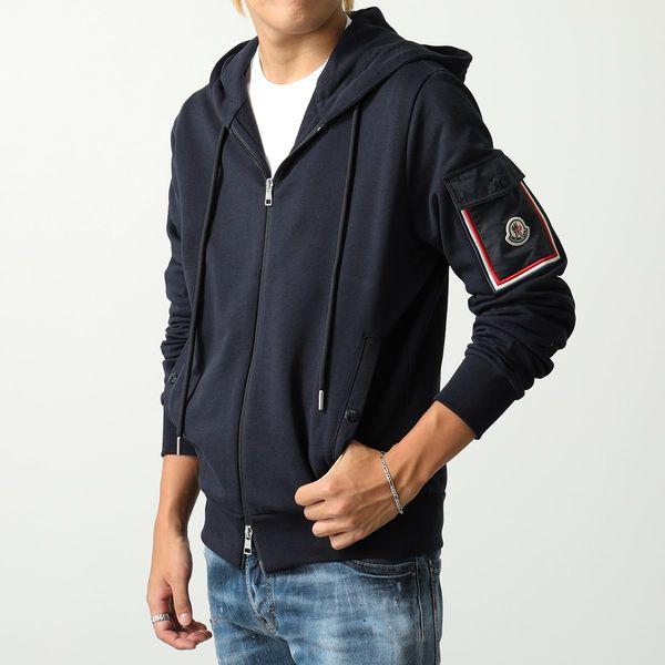 MONCLER モンクレール パーカー 8G00020 809KR メンズ ジップアップ フーディー ナイロンポケット ロゴアイコン トリコロール 778 MONCLER モンクレール パーカー 8G00020 809KR メンズ ジップアップ フーディー ナイロンポケット ロゴアイコン トリコロール 778