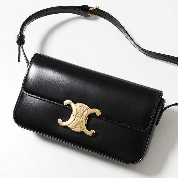 CELINE セリーヌ ショルダーバッグ 194143BF4.38NO レディース Triomphe トリオンフ レザー ハンドバッグ ロゴ 鞄  Black