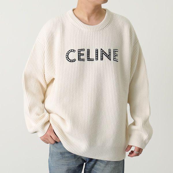 CELINE セリーヌ ニット セーター 2A68W642Q.01OW メンズ スタッズ付き