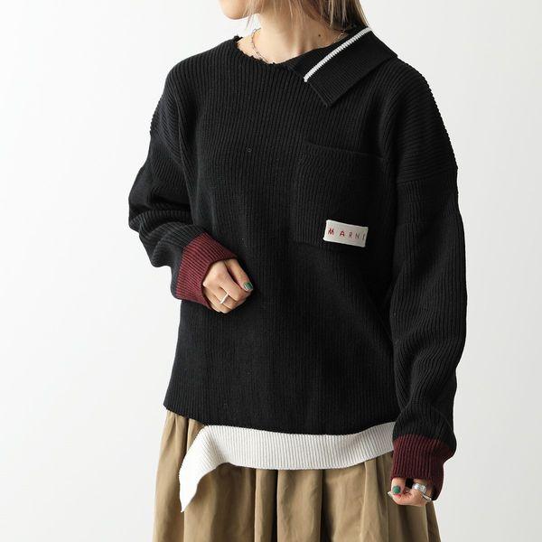 MARNI ブラックニット カットオフセーター