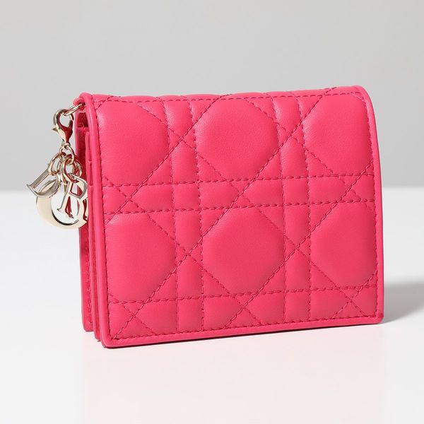 Christian Dior ディオール 二つ折り財布 LADY DIOR MINI WALLET Christian Dior ディオール 二つ折り財布 LADY DIOR MINI WALLET