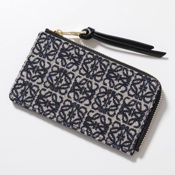 LOEWE ロエベ フラグメントケース JACQUARD COIN CARDHOLDER C604Z40X02 レディース キャンバス×レザー  コインケース カードケース アナグラム 5938