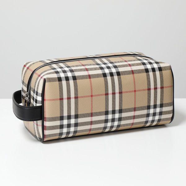 BURBERRY バーバリー クラッチバッグ MS WASHBAG DFC 8057939 メンズ バーバリーチェック トラベルポーチ ハンドル付き  鞄 A7026/ARCHIVE-BEIGE