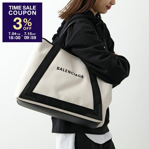 BALENCIAGA バレンシアガ トートバッグ NAVY ネイビーカバス M 339936 AQ38N レディース キャンバス×レザー ポーチ付き  ロゴ 鞄 1081