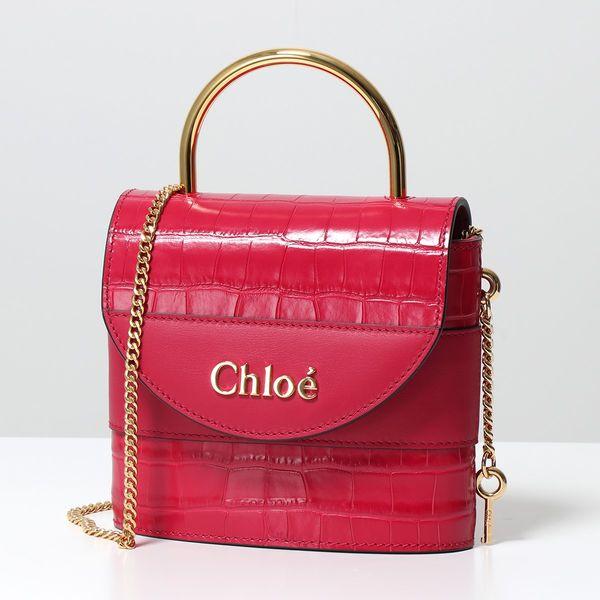 クロエトートバッグアビーレザーピンク南京錠ポーチ付き