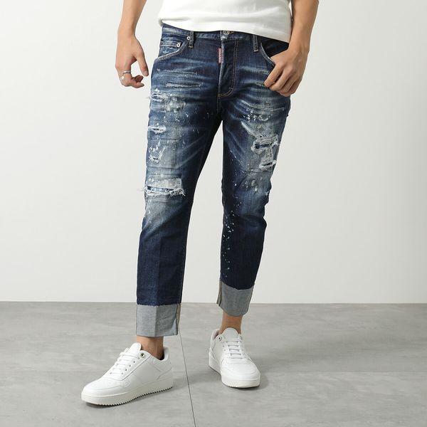 DSQUARED2 ディースクエアード デニム SAILOR JEAN S74LB1054 S30789 メンズ ジーンズ ダメージ ダークウォッシュ  コットン ロールアップ 470