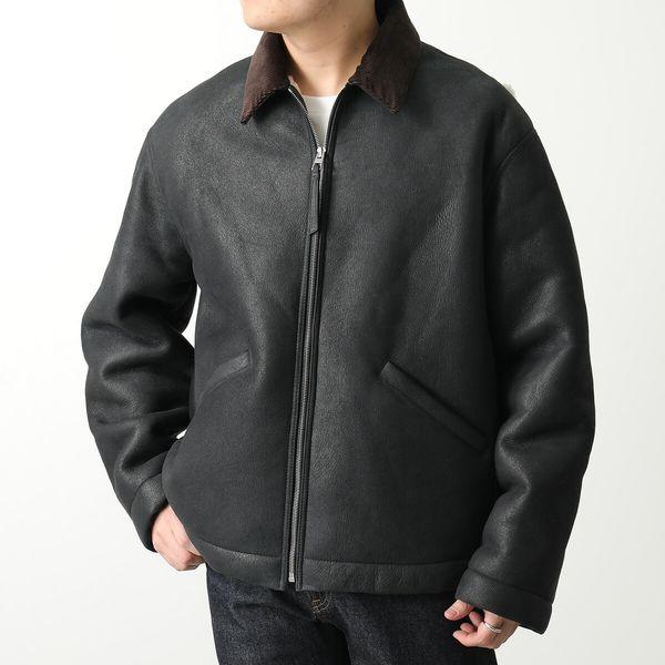 LOEWE ロエベ ムートンジャケット Shearling Workwear Jacket H526Y19L72 メンズ シアリング アナグラム  ロゴパッチ 1103/BLACK-BR