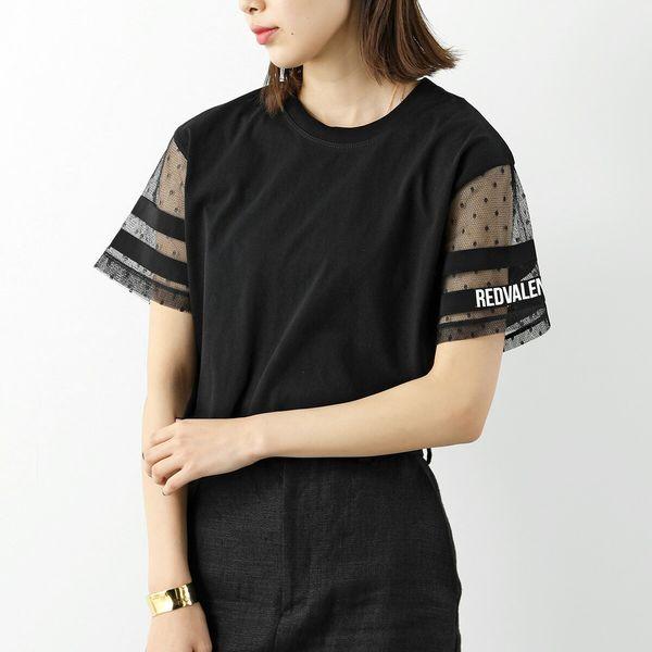 VALENTINO 黒 レース Tシャツ 半袖　サイズM RED VALENTINO♡レースTシャツ♡レッドヴァレンティノ VALENTINO