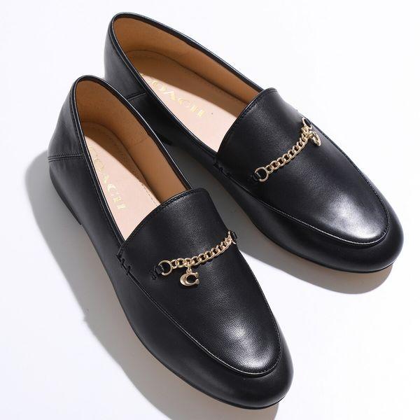 COACH コーチ ローファー HANNA LOAFER ハンナ CB989 レディース ミュール レザー カーブチェーン シグネチャー 2way  シューズ 靴 BLACK