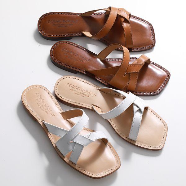 CORSO ROMA,9 ROMA 9 コルソローマ ノーヴェ フラット サンダル