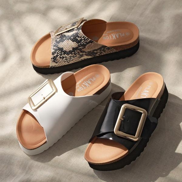 【美品】PLAKTON「ビッグバックルサンダル」厚底 PLAKTON（プラクトン） サンダル 厚底 レディース ビッグバックル