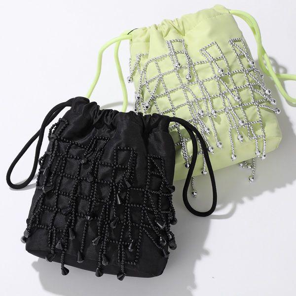 HVISK（ヴィスク） 巾着バッグ POUCH TARTAN MATTE SATIN レディース 