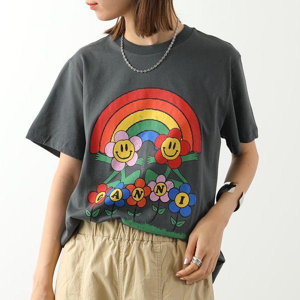 GANNI ガニー 半袖 Tシャツ Basic Jersey Rainbow Relaxed T-shirt