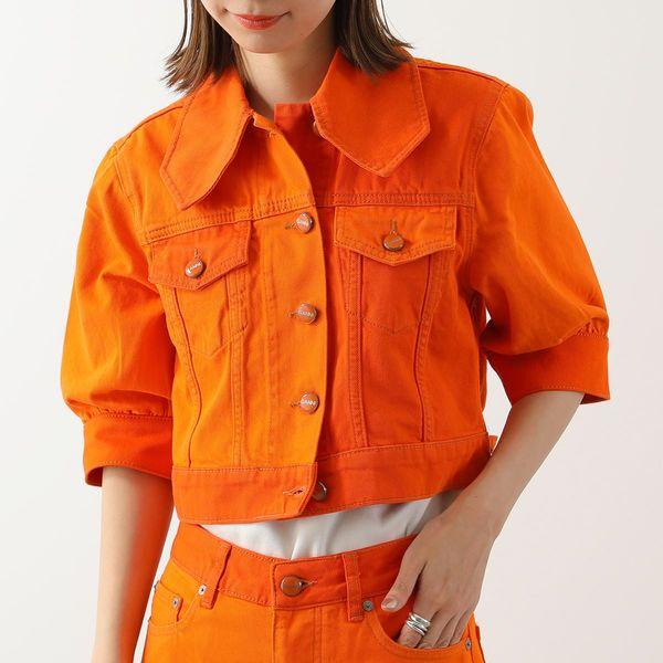 GANNI ガニー デニムジャケット Overdyed Cutline Denim Puff GANNI ガニー デニムジャケット Overdyed Cutline Denim Puff