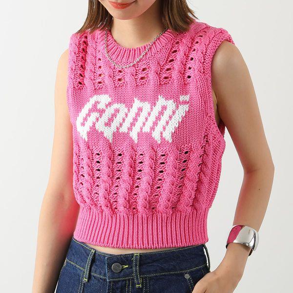 GANNI ニットベストピンク
