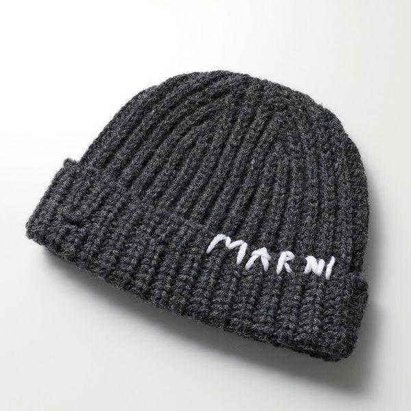 Marni マルニ Lサイズ　ロゴ ディテール リブ ビーニー MARNI マルニ ニット帽 CLZC0145Q0 UFH938 メンズ リブニット