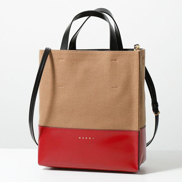 マルニ MARNI レザー バイカラー トート バッグ ショルダー