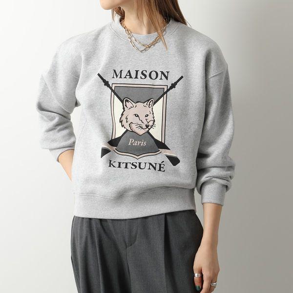 MAISON KITSUNÉ グレー トレーナー メゾンキツネ スウェット フォックスヘッド パッチ グレー