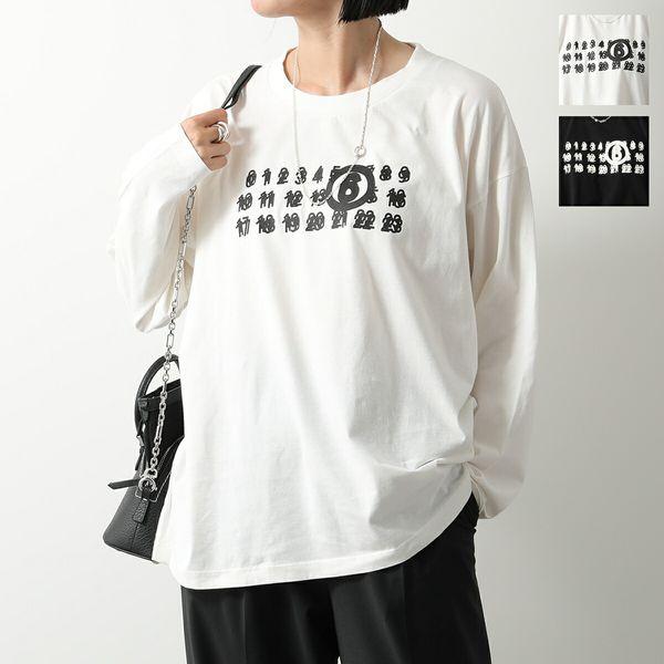 MM6 エムエムシックス メゾンマルジェラ 長袖 Tシャツ S62GD0174 S23588 レディース コットン ナンバーロゴ ロンT ロゴT  クルーネック カラー2色