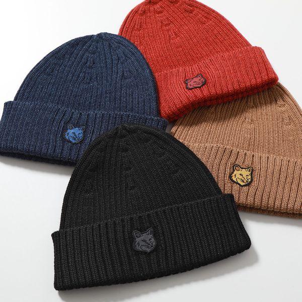 MAISON KITSUNE メゾンキツネ ニット帽 FOX HEAD PATCH RIBBED BEANIE ボールド フォックスヘッド パッチ  リブド ビーニー LM06111KT1022