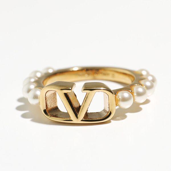 ヴァレンティノ　Vロゴ　シグネチャー　パール　リング　指輪 VALENTINO（ヴァレンティノ） バレンチノ Vロゴ シグネチャー パール