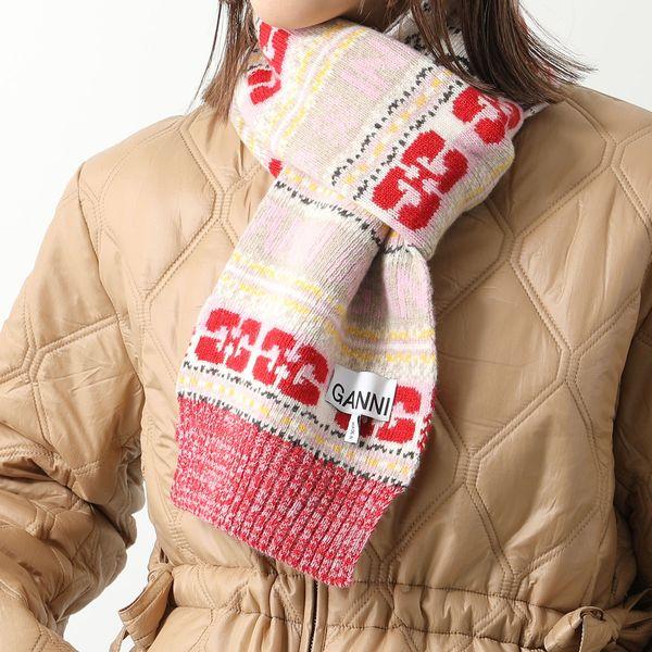 GANNI（ガニー） マフラー Graphic Wool Scarf A4988 5856 レディース