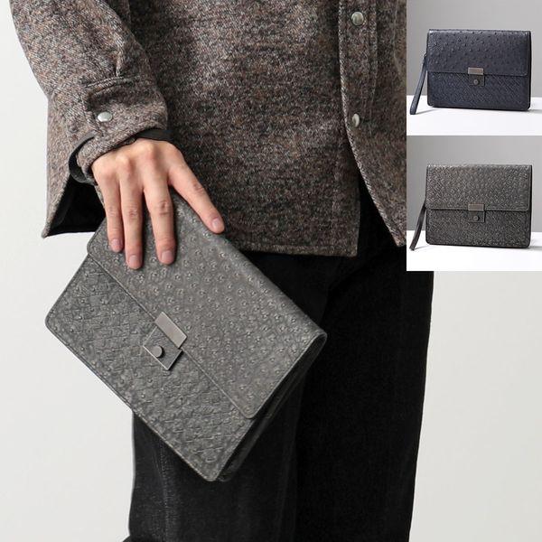 BOTTEGA VENETA メンズビジネスバッグオーストリッチレザー