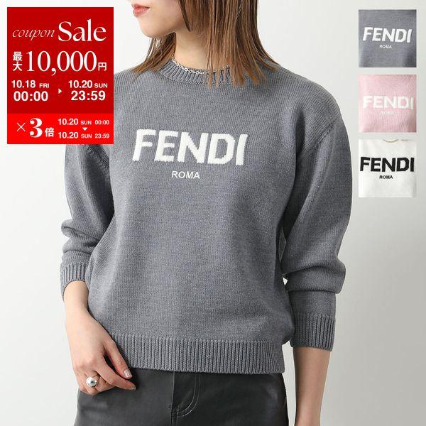 FENDI KIDS フェンディ キッズ セーター JUG147 AOCH レディース ガールズ ニット 長袖 ロゴ クルーネック ウール カラー3色