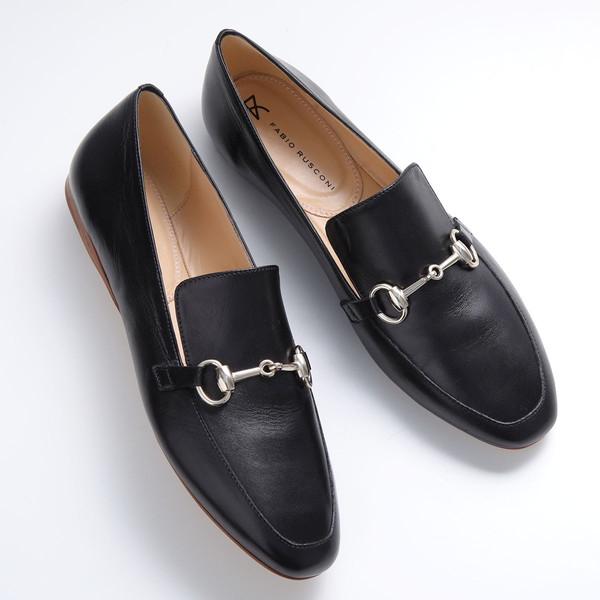 FABIO RUSCONI ブラック ビットローファー S-5072 38 FABIO RUSCONI（ファビオルスコーニ） ビットローファー S 5072 NATUR