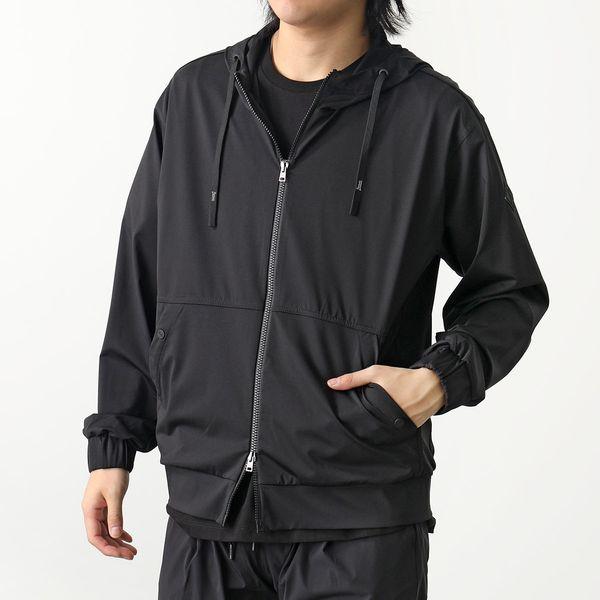 美品 HERNO ナイロン ダブルジップアップパーカー 黒 46