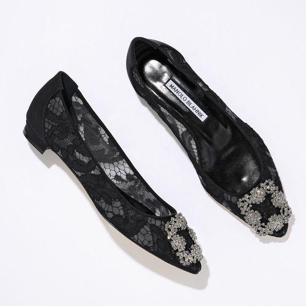 マノロブラニク◆35.5 HANGISIFLAT レース MANOLO BLAHNIK マノロブラニク パンプス HANGISIFLAT FMC LACE